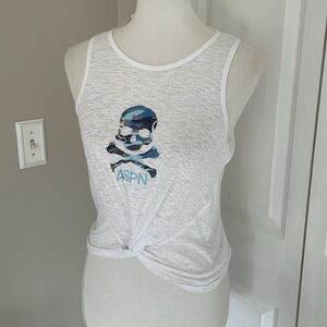 Cute Worn / Used White Lululemon x Soulcycle Aspen Tied Tank Top